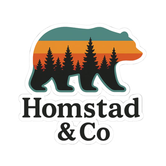 Nature-Inspired Kiss-Cut Stickers, Bear & Tree Design, Laptop Décor, Travel Accessories, Camping Gifts, Wilderness Decor